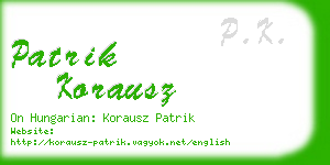 patrik korausz business card